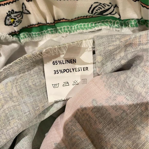 NEW Two Piece Linen Matching Pant Shirt Set Wide Leg, High Waist, Boho Style, XL - Picture 10 of 10